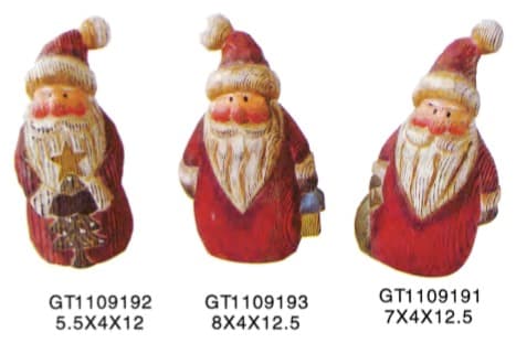 Hand-Painted Carved Bearded Santa Figurines, 3 Designs thumbnail 1