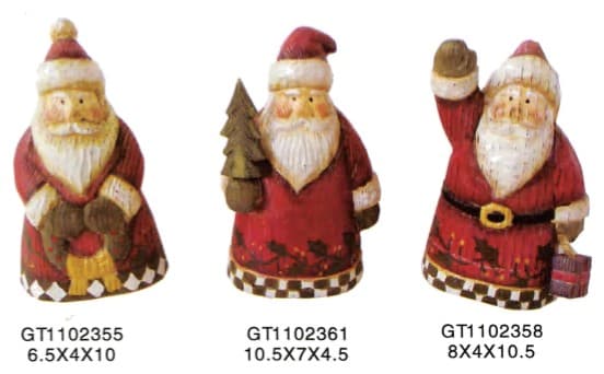 Hand-Painted Carved Old World Santa Figurines, 3 Designs thumbnail 1