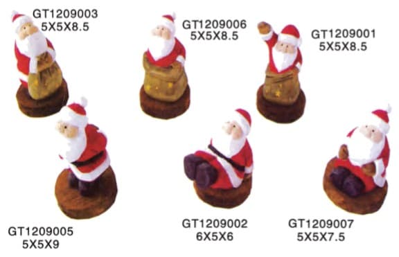 Hand-Painted Carved Mini Santa Figurines, 6 Designs thumbnail 1