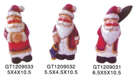 Hand-Painted Carved Santa Figurines, Tall, 3 Designs 缩略图 1