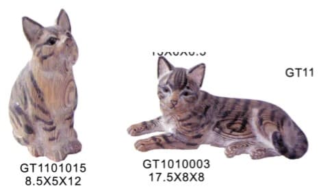 Hand-Finished Tabby Cat Figurines, Painted, 2 Poses thumbnail 1