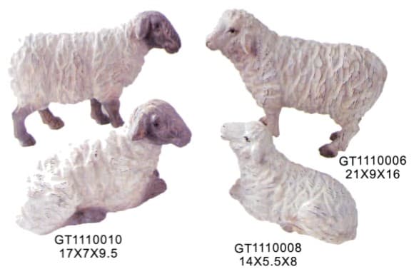 Hand-Finished Sheep and Lamb Figurines, Painted, 4 Designs thumbnail 1