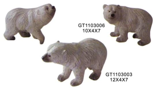Hand-Finished Polar Bear Figurines, Painted, 3 Designs 缩略图 1