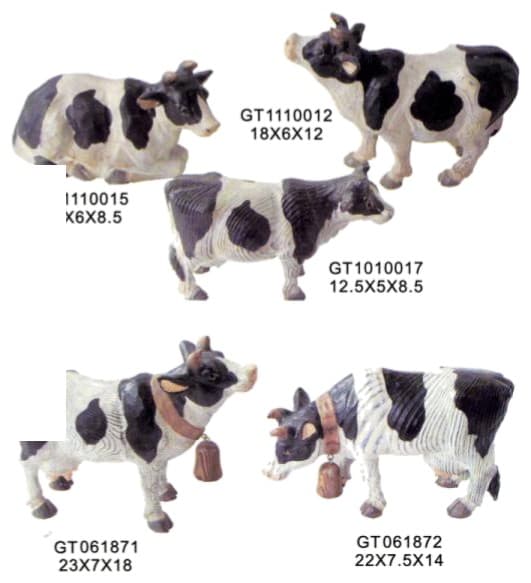 Hand-Finished Black and White Cow Figurines, Painted, 5 Designs 缩略图 1
