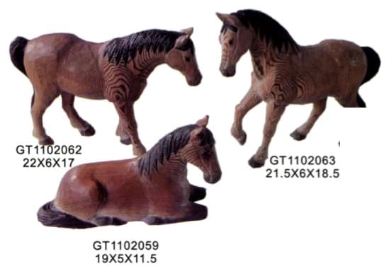 Hand-Finished Horse Figurines, Painted, 3 Poses thumbnail 1