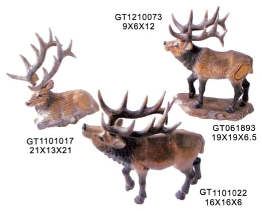 Hand-Finished Elk Figurines, Resting and Standing, 3 Designs thumbnail 1