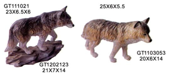 Hand-Finished Wolf Figurines, Painted, 2 Designs thumbnail 1