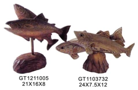 Hand-Finished Fish Figurines on Stand, 2 Designs thumbnail 1