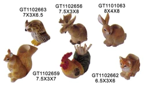 Hand-Carved Wooden Small Animal Figurines, 6 Designs thumbnail 1