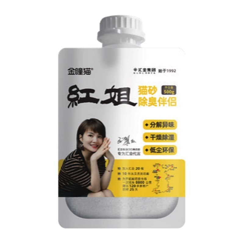 Huijin Sister Hong Cat Litter Deodorizer Granules, 500 g Spout Pouch
