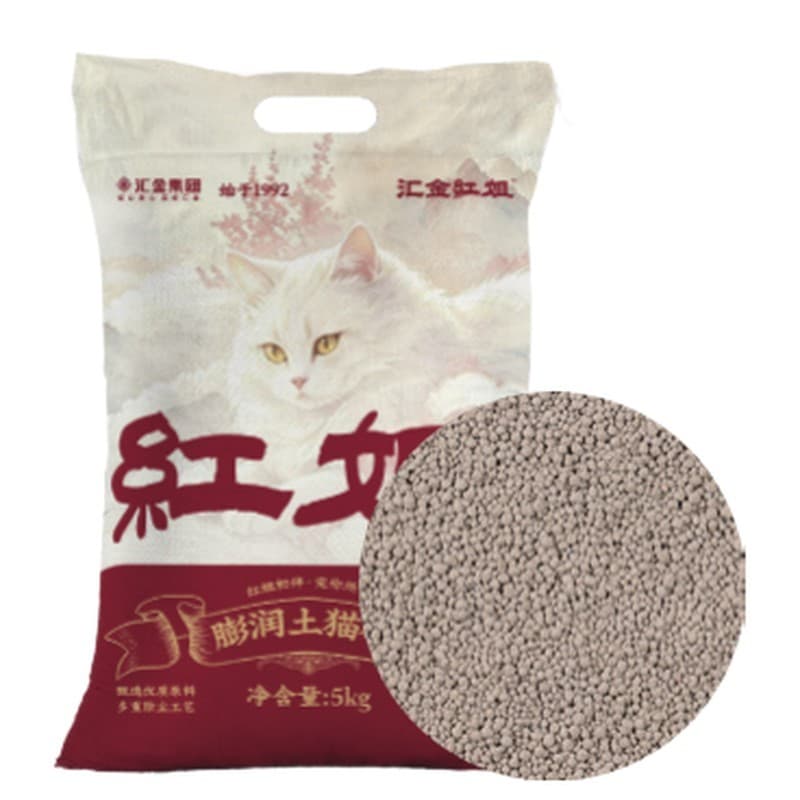 Huijin Sister Hong Ball-Shaped Bentonite Cat Litter, Clumping, 5 kg (11.0 lb) Bag