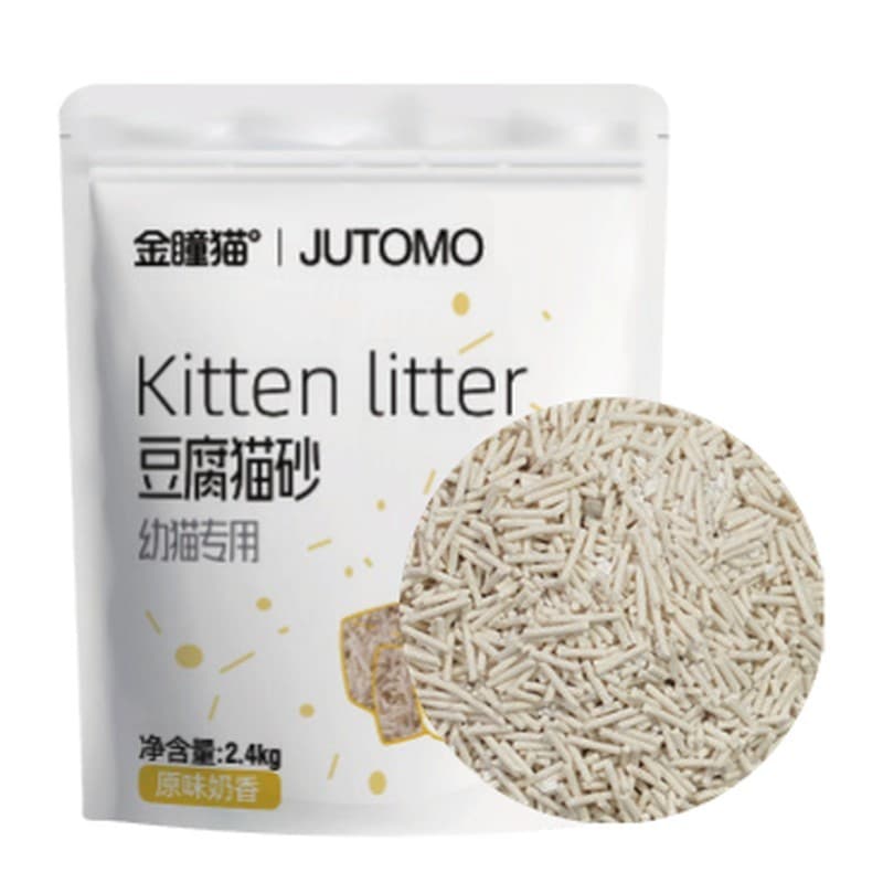 JUTOMO Kitten Tofu Cat Litter, Clumping, 2.4 kg (5.3 lb) Bag