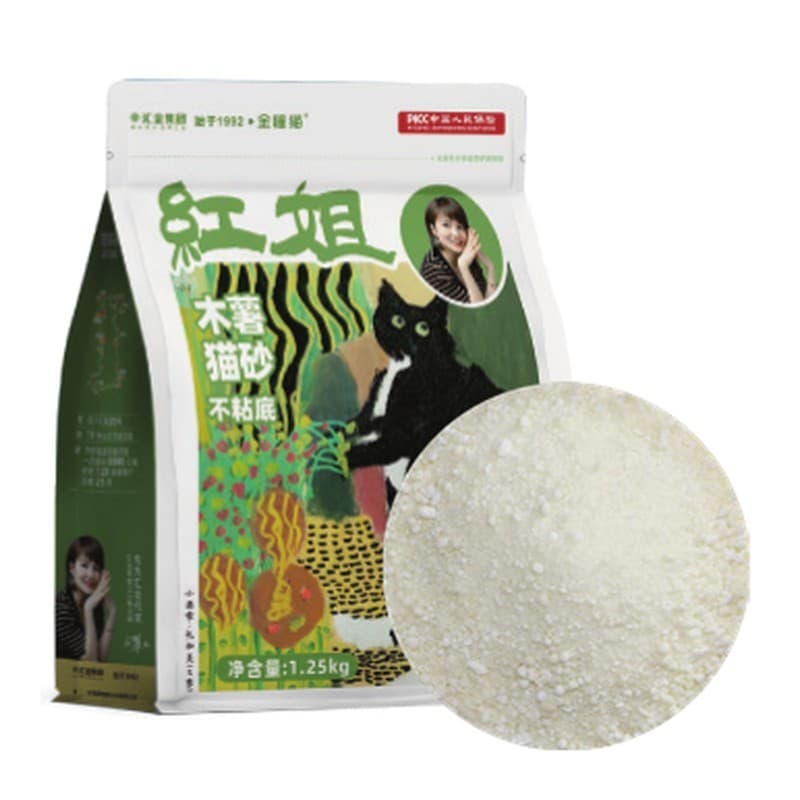 Huijin Sister Hong Meow Fun Cassava Cat Litter, Clumping, 1.25 kg (2.8 lb) Bag