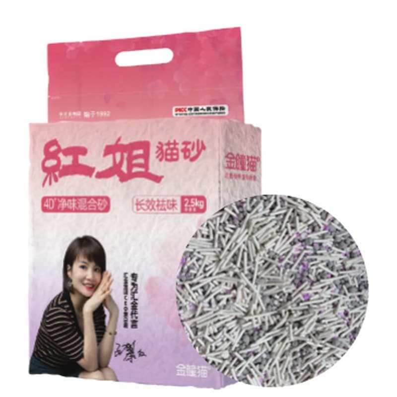 Huijin Sister Hong 4D+ Odor-Control Mixed Cat Litter, Clumping, 2.5 kg (5.5 lb) Bag