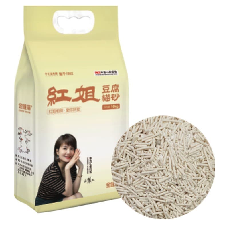 Huijin Sister Hong Tofu Cat Litter, Clumping, 10 kg (22.0 lb) Bag
