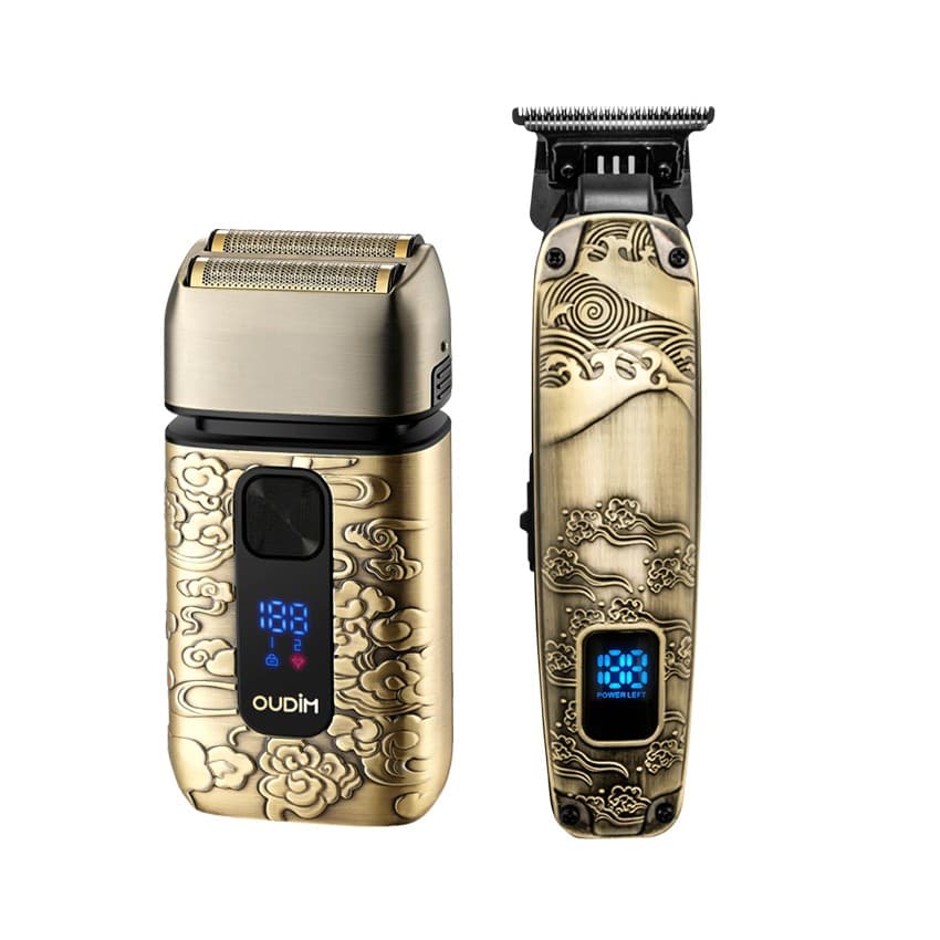 OUDIM Men's Foil Shaver & T-Blade Hair Clipper Set OD-912, Cordless, USB Type-C Rechargeable, LED Display