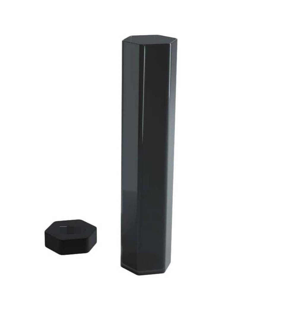 Hexagonal Playmat Storage Tube, Black, approx. 15 in
