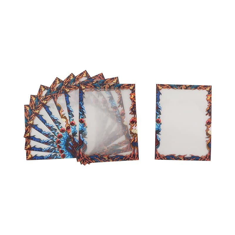 Printed Art Card Sleeves with Flame Border, Standard Size