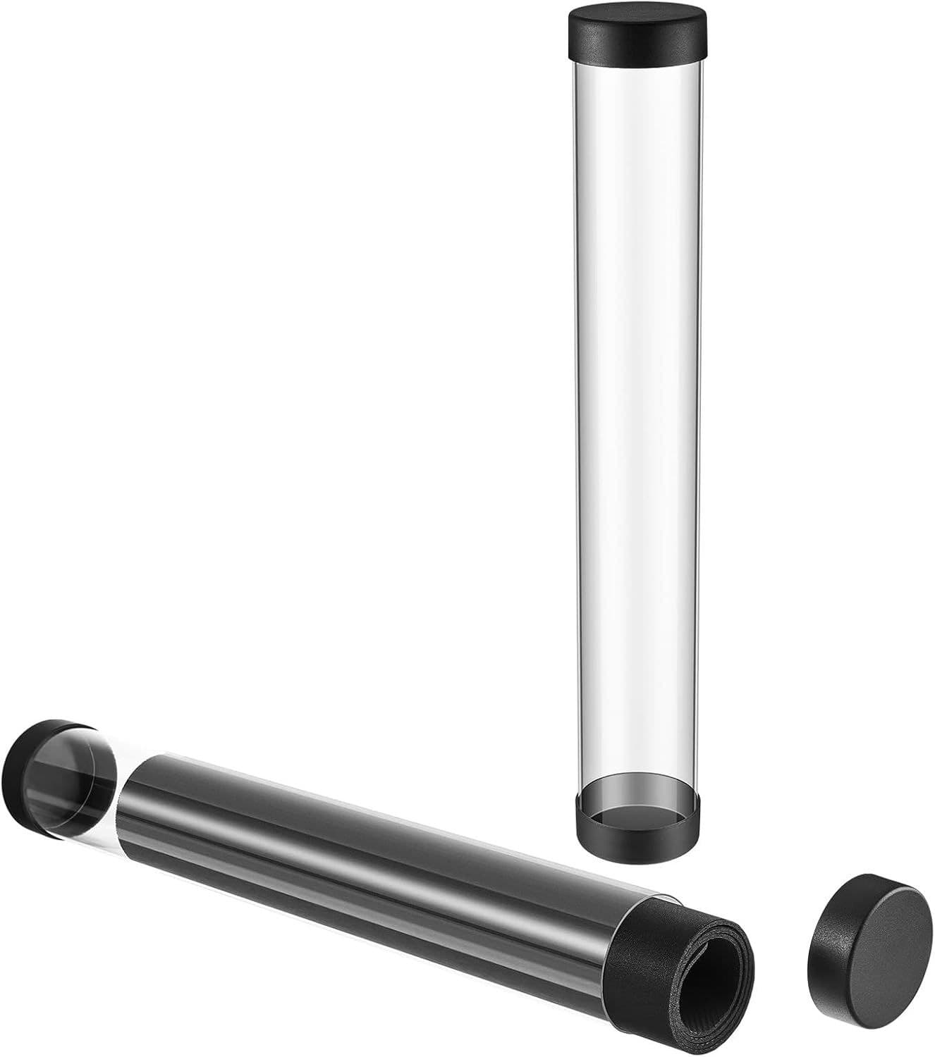 Clear Round Playmat Tubes with Removable Caps, 16.1 in, 2-Pack