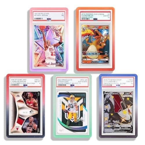 Gradient Glitter TPU Slab Bumpers, 5-Pack, Compatible with PSA Slabs