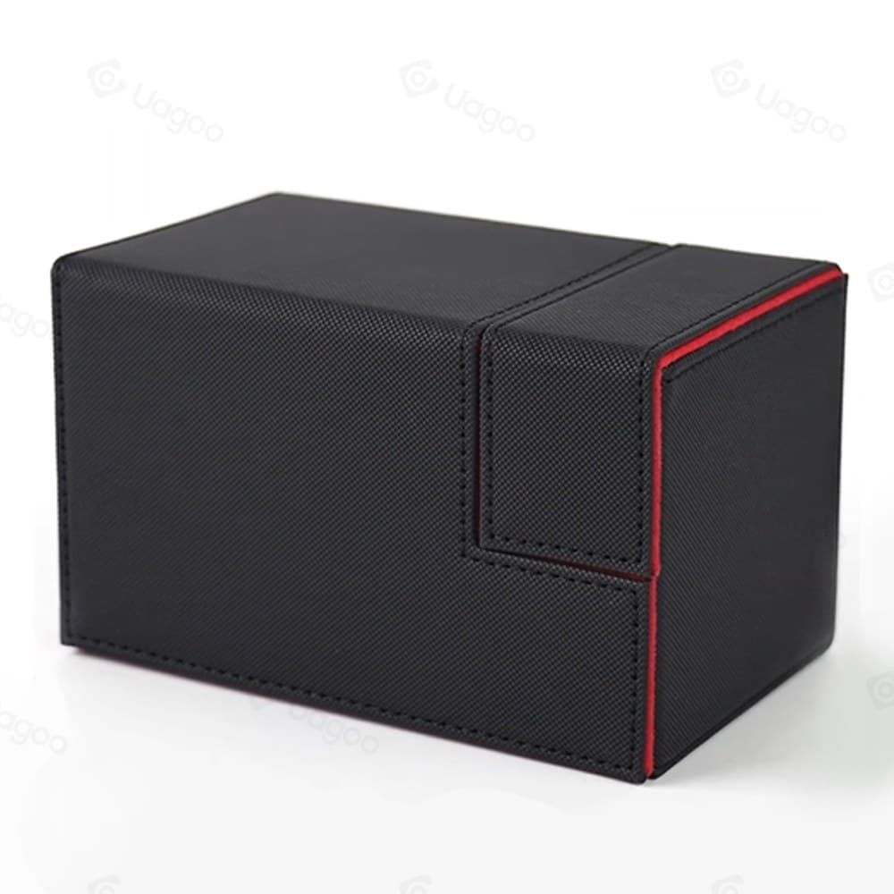PU Leather Deck Box with Dice Tray, Magnetic Closure