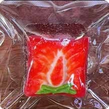 Squishy Fruit Stress Toy – Strawberry Cross-Section Square, Fidget Squeeze Toy, 6 × 6 × 4.5 cm