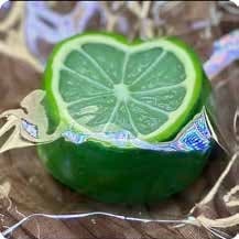 Squishy Fruit Stress Toy – Heart-Shaped Lime Slice, Fidget Squeeze Toy, 7 × 7.5 × 5 cm