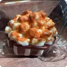 Squishy Food Stress Toy – Popcorn-Topped Chocolate Cake, Fidget Squeeze Toy, 210 g