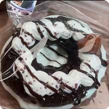 Squishy Food Stress Toy – Chocolate Ring Cake with White Drizzle, Fidget Squeeze Toy, 320 g