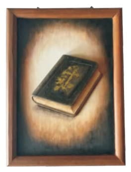 Carved Wooden Bible Relief Wall Plaque, Framed