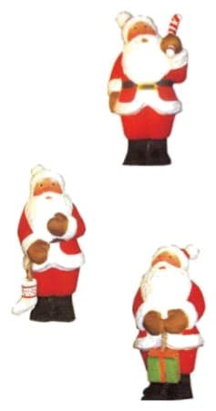 Hand-Painted Carved Wooden Santa Claus Figurines, 3 Designs